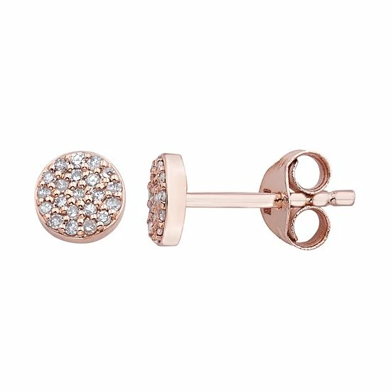 Promo 🔥 Unbranded 10K Gold 1/10 Carat T.W. Diamond Circle Earrings Rose ✔️ - Image 4