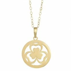 Coupon ✨ Unbranded 10k Gold Shamrock Disc Pendant Necklace 🌟