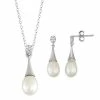 Buy ❤️ Unbranded Sterling Silver Freshwater Cultured Pearl Pendant & Drop Earring Set 🧨
