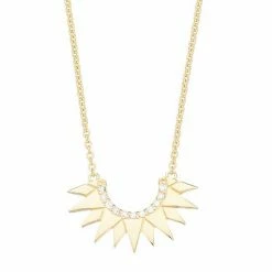 Deals ⭐ Unbranded 14k Gold Half Sun Ray Necklace ⭐