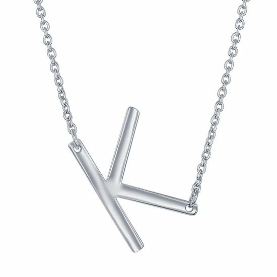 New ๐ Unbranded Sterling Silver Sideways Initial Necklace ๐ - Image 18