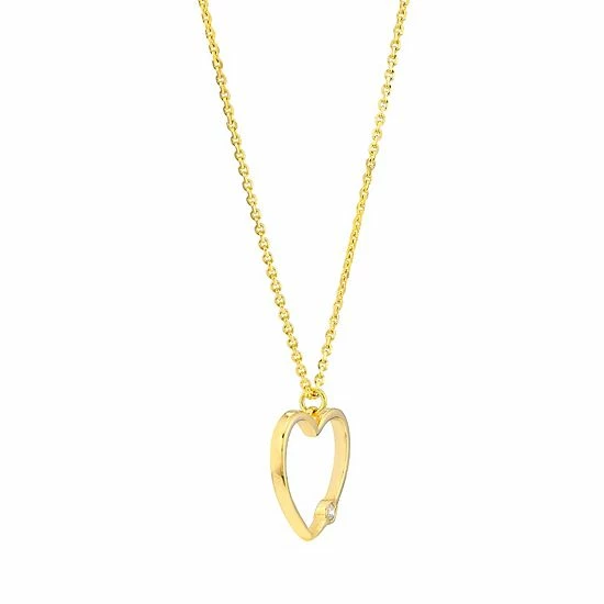 Best Sale 🎉 Unbranded 14k Gold Diamond Accent Open Heart Pendant Adjustable Necklace 😍 - Image 2