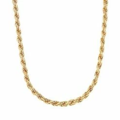 Best Sale 🔔 Unbranded Men's 18k Gold Over Silver 4 Mm Rope Chain Necklace ✨