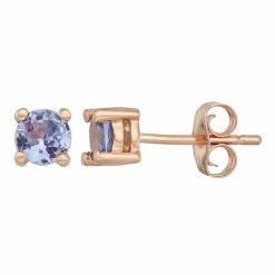 Discount ✔️ Unbranded 14k Gold Tanzanite Stud Earrings Rose 🔥