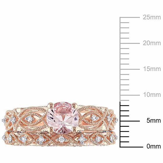 Wholesale โ Unbranded Stella Grace 10k Rose Gold Morganite & 1/4 Carat T.W. Diamond Engagement Ring Set ๐ - Image 6