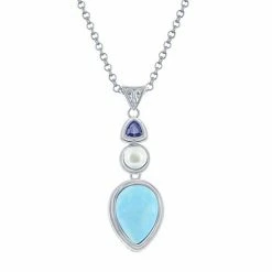 Cheapest ✔️ Unbranded Sterling Silver Freshwater Pearl & Gemstone Pendant Necklace 🧨
