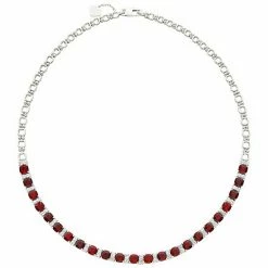 Outlet ❤️ Unbranded Sterling Silver Lab-Created Ruby & Lab-Created White Sapphire Necklace 🌟