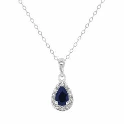 Cheap ⭐ Celebration Gems Sterling Silver Pear Shaped Genuine Ruby Diamond Accent Frame Pendant Necklace 🛒