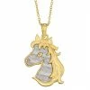 New 🛒 Unbranded Gold Tone Sterling Silver Glitter Unicorn Pendant Necklace 😍