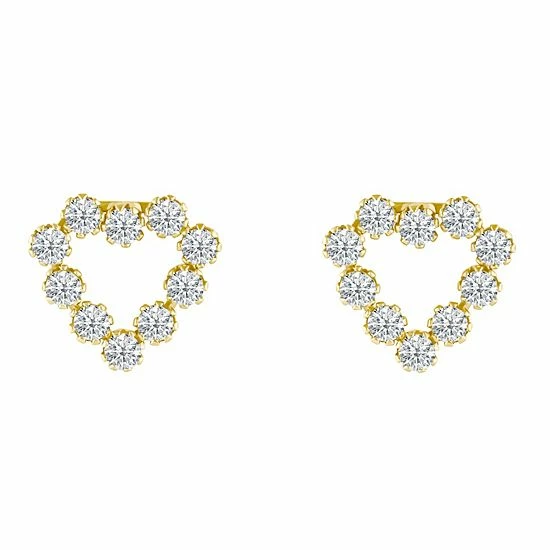 Promo ๐ Unbranded Kids' 14k Gold Cubic Zirconia Heart Stud Earrings โ - Image 2
