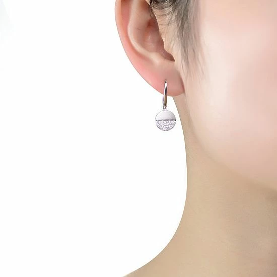 Best deal ๐ฏ Unbranded Sterling Silver Cubic Zirconia Disc Earrings ๐ - Image 2