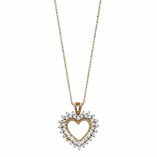 Brand new ๐ Unbranded 10k Gold 1/4 Carat T.W. Diamond Heart Pendant ๐