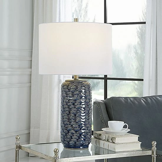 Flash Sale 🥰 Unbranded Ceramic Wavy Textured Table Lamp 🌟 - Image 2