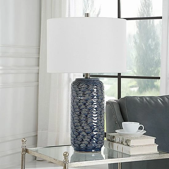 Flash Sale 🥰 Unbranded Ceramic Wavy Textured Table Lamp 🌟 - Image 3