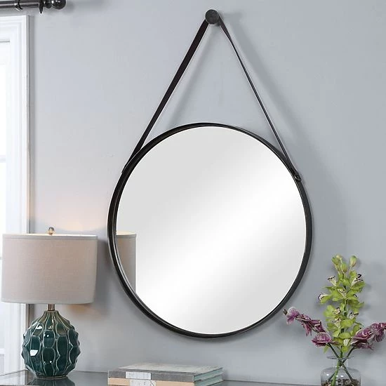 Buy 🛒 Unbranded Antiqued Bronze Finish Metal Strap Mirror 🥰 - Image 2