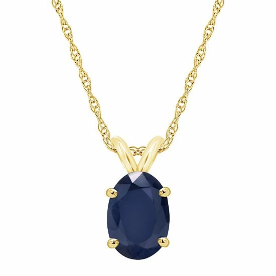 Best Pirce 🌟 Celebration Gems 14k Gold Oval Sapphire Pendant Necklace 🔔 - Image 4