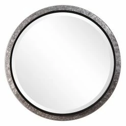 Outlet 😍 Unbranded 3-D Profile Round Metal Frame Nail Heads Accented Wall Mirror 🎉
