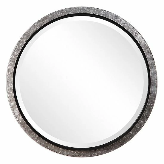 Outlet ๐ Unbranded 3-D Profile Round Metal Frame Nail Heads Accented Wall Mirror ๐