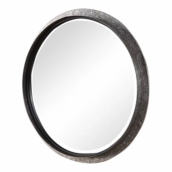 Outlet ๐ Unbranded 3-D Profile Round Metal Frame Nail Heads Accented Wall Mirror ๐ - Image 3