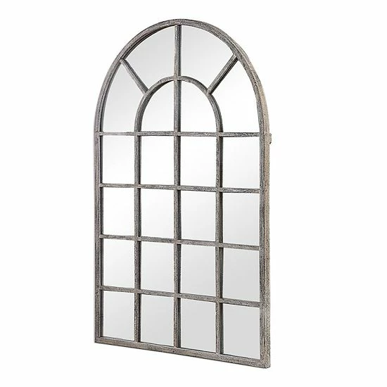 Cheapest ๐คฉ Unbranded Rustic Gray Metal Arched Windowpane Wall Mirror ๐ฏ - Image 3