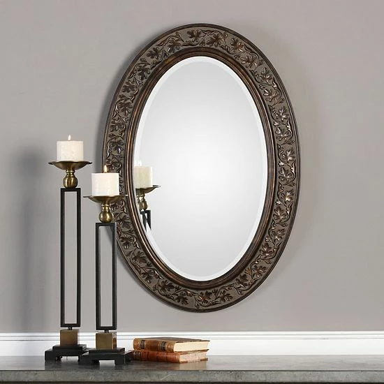 Hot Sale โ๏ธ Unbranded Bronze Finish Oval Frame Wall Mirror ๐ - Image 2