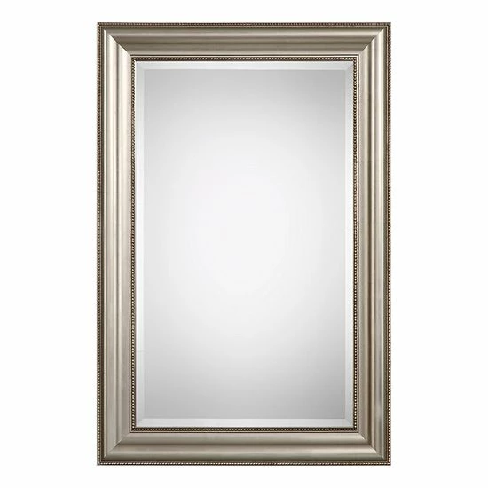 Buy ๐ Unbranded Lightly Antiqued Champagne-Silver Leaf Finish Wall Mirror ๐ฏ