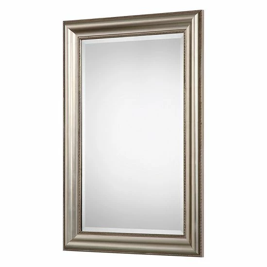 Buy ๐ Unbranded Lightly Antiqued Champagne-Silver Leaf Finish Wall Mirror ๐ฏ - Image 4