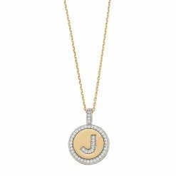 Promo 👏 Unbranded 14k Gold Over Silver Cubic Zirconia Initial Pendant Necklace 🎉