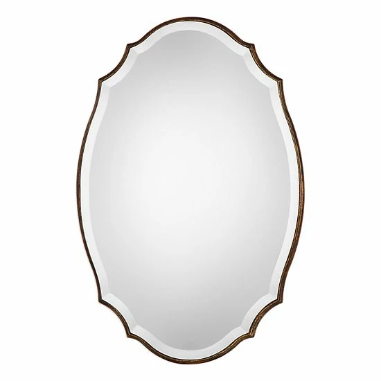 Hot Sale 🧨 Unbranded Rounded Edged Wood Frame Wall Mirror. 🤩