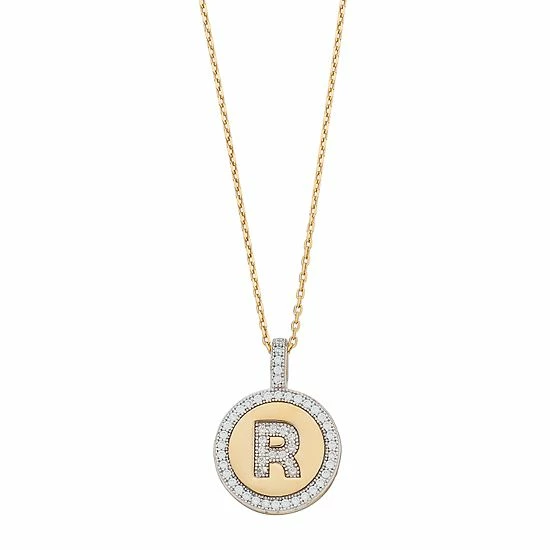 Promo ๐ Unbranded 14k Gold Over Silver Cubic Zirconia Initial Pendant Necklace ๐ - Image 5