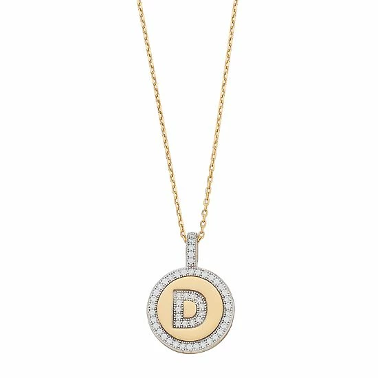 Promo ๐ Unbranded 14k Gold Over Silver Cubic Zirconia Initial Pendant Necklace ๐ - Image 7