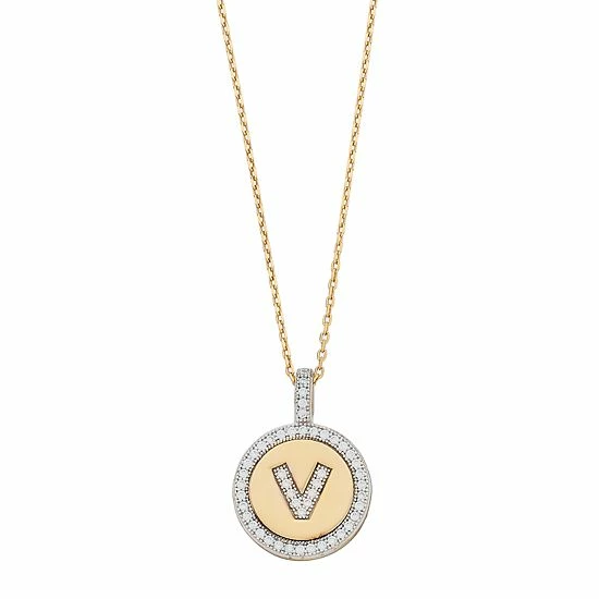 Promo ๐ Unbranded 14k Gold Over Silver Cubic Zirconia Initial Pendant Necklace ๐ - Image 9