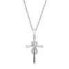 Cheap ✨ Unbranded Sterling Silver 1/10 Carat T.W. Diamond Infinity Cross Pendant Necklace 🥰