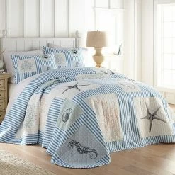 Coupon 🎁 Unbranded Beach Haven Seersucker Sealife Bedspread Or Sham 😉
