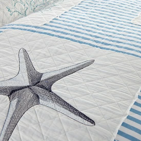 Coupon ๐ Unbranded Beach Haven Seersucker Sealife Bedspread Or Sham ๐ - Image 2