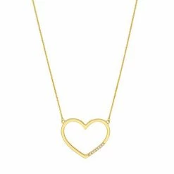 Wholesale 🤩 Unbranded 14k Gold Diamond Accent Open Heart Adjustable Necklace 😉