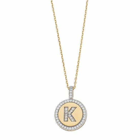 Promo ๐ Unbranded 14k Gold Over Silver Cubic Zirconia Initial Pendant Necklace ๐ - Image 15