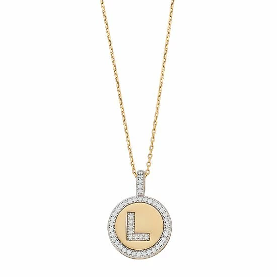 Promo ๐ Unbranded 14k Gold Over Silver Cubic Zirconia Initial Pendant Necklace ๐ - Image 16