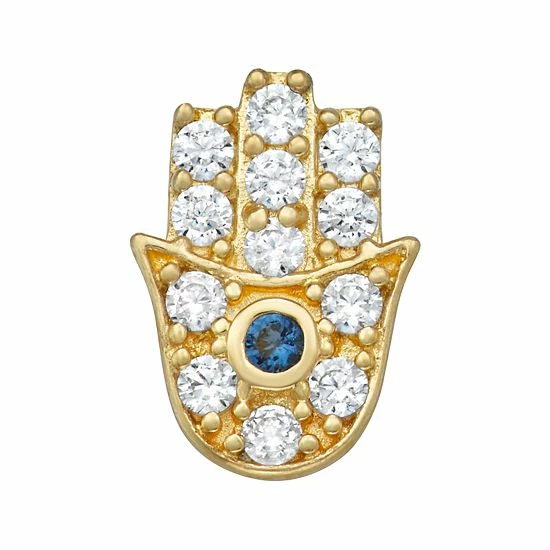 Best Sale ๐ Unbranded 14k Gold Cubic Zirconia Hamsa Hand Belly Stud ๐ฅ