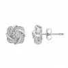 Outlet 🤩 Unbranded Sterling Silver 1/4 Carat T.W. Diamond Cluster Knot Stud Earrings 😀
