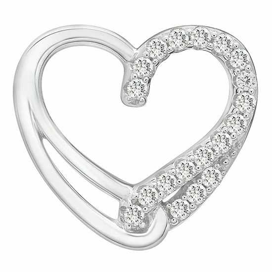 Best deal ✨ Unbranded Sterling Silver 1/4 Carat T.W. Diamond Open Heart Earrings ✨ - Image 2