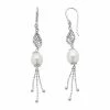Best deal 🎉 Unbranded Sterling Silver Freshwater Cultured Pearl Twist Drop Earrings 👏