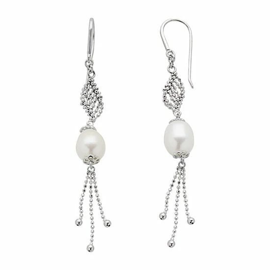 Best deal 🎉 Unbranded Sterling Silver Freshwater Cultured Pearl Twist Drop Earrings 👏