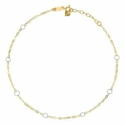 Buy 🔥 Unbranded 14k Gold Two-Tone Open Circle Link Anklet 🔔