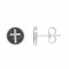 Best Pirce 🔔 Unbranded Men's Sterling Silver 1/4 Carat T.W. Diamond Cross Stud Earrings 😍