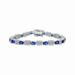 Best deal 😀 Unbranded Sterling Silver Blue Cubic Zirconia Bracelet 🧨