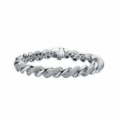 Best Pirce 👏 Unbranded Sterling Silver Cubic Zirconia Twisted Bracelet 🌟