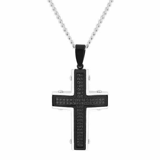 Hot Sale ⭐ Unbranded Black Ion-Plated Stainless Steel Cross Pendant Necklace 🥰 - Image 2