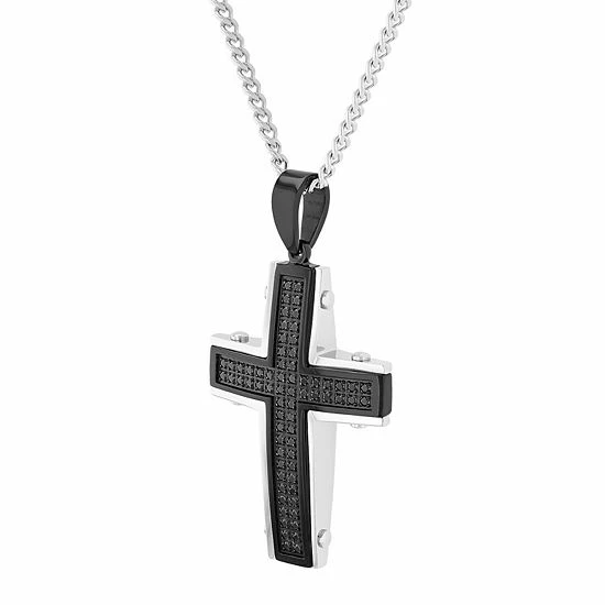 Hot Sale ⭐ Unbranded Black Ion-Plated Stainless Steel Cross Pendant Necklace 🥰 - Image 3