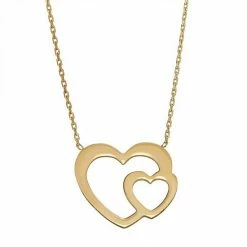 Coupon 👍 Unbranded 10k Gold Double Heart Necklace 🤩